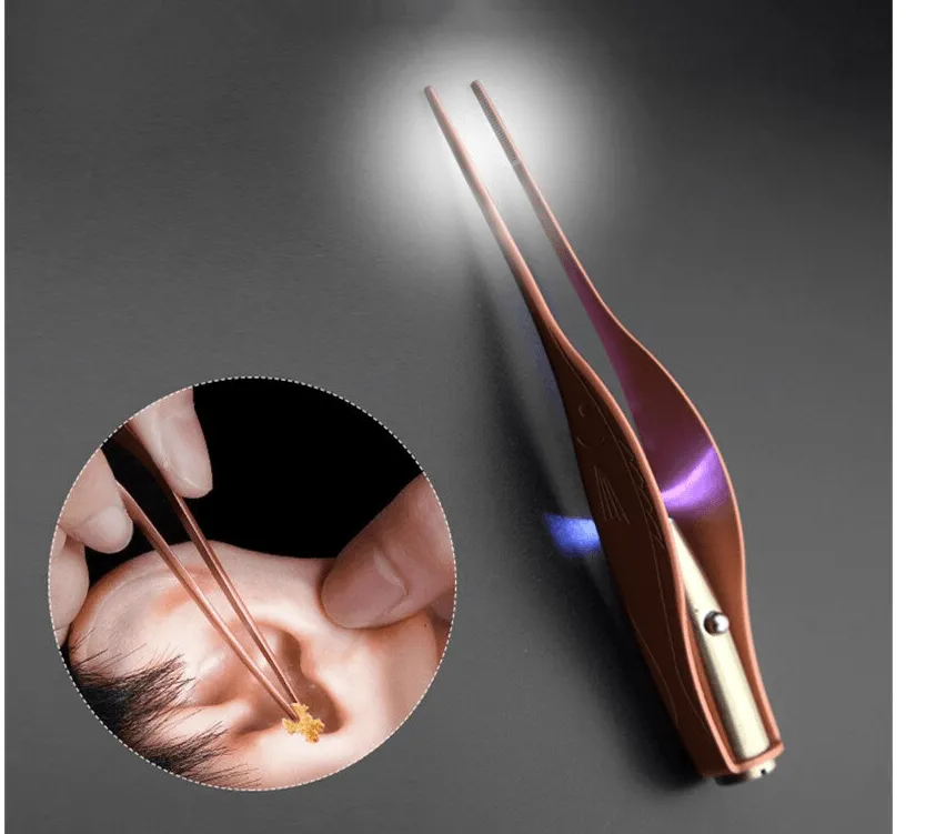 1 Piece Professional Stainless Steel Lighting Ear-wax Tweezers