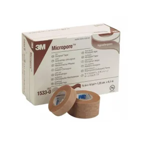 3M™ Micropore™ Paper Medical Tape, 1/2 Inch x 10 Yard, Tan, 1 Case of 240