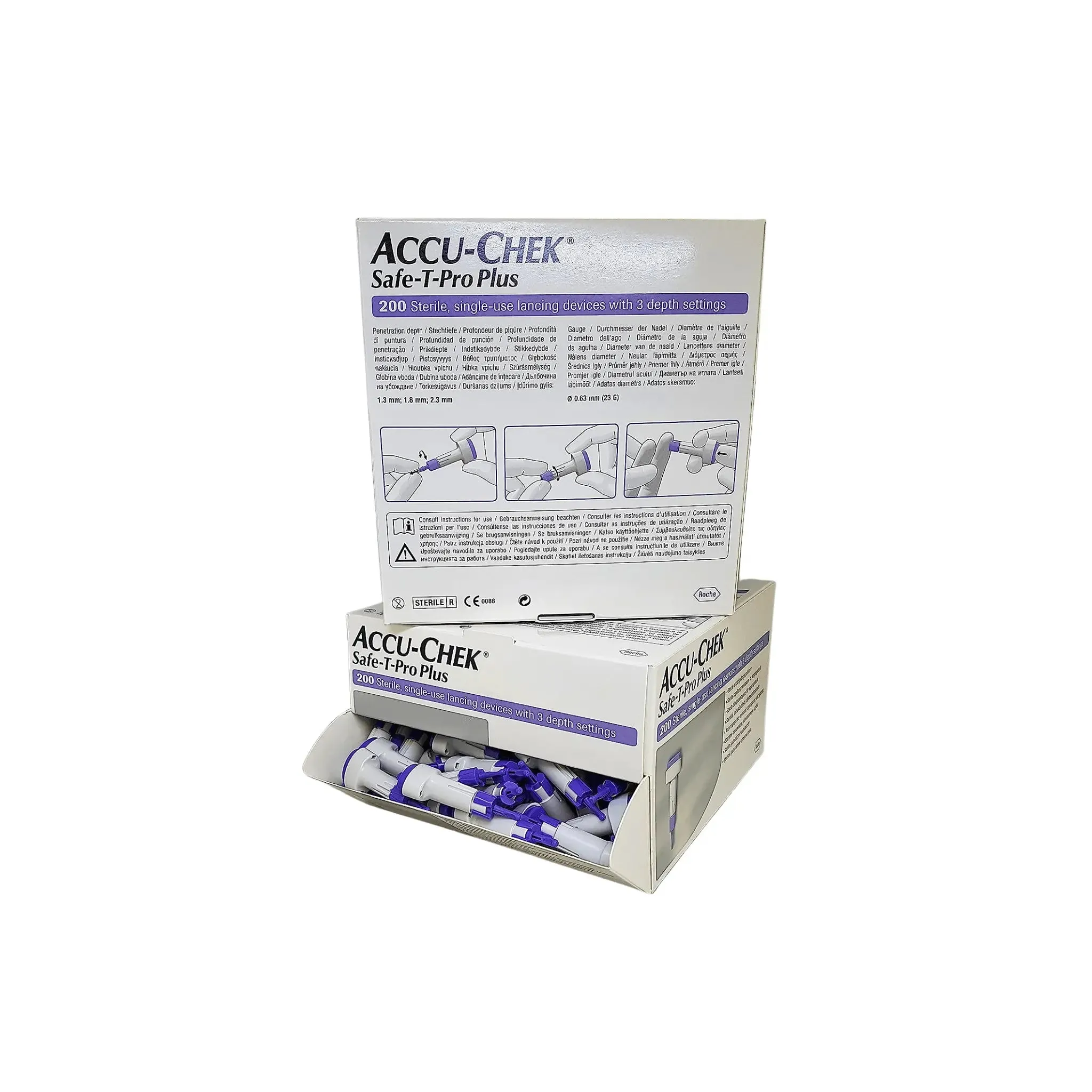 Accu-Chek Safe-T Pro Plus Active Blood Glucose Strips- 200 Lancet