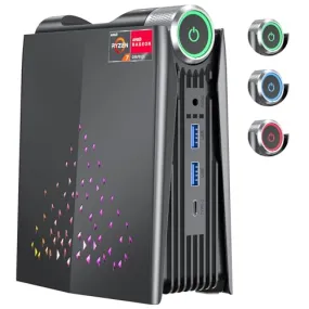 ACEMAGICIAN Mini Gaming PC，AMD Ryzen 7 5700U Mini PC 16GB DDR4 512GB SSD, Mini Gaming Computers Micro Desktop PC Support RGB Lights/4K Triple Display/WiFi6/BT5.2/3 Adjustable Mode PC