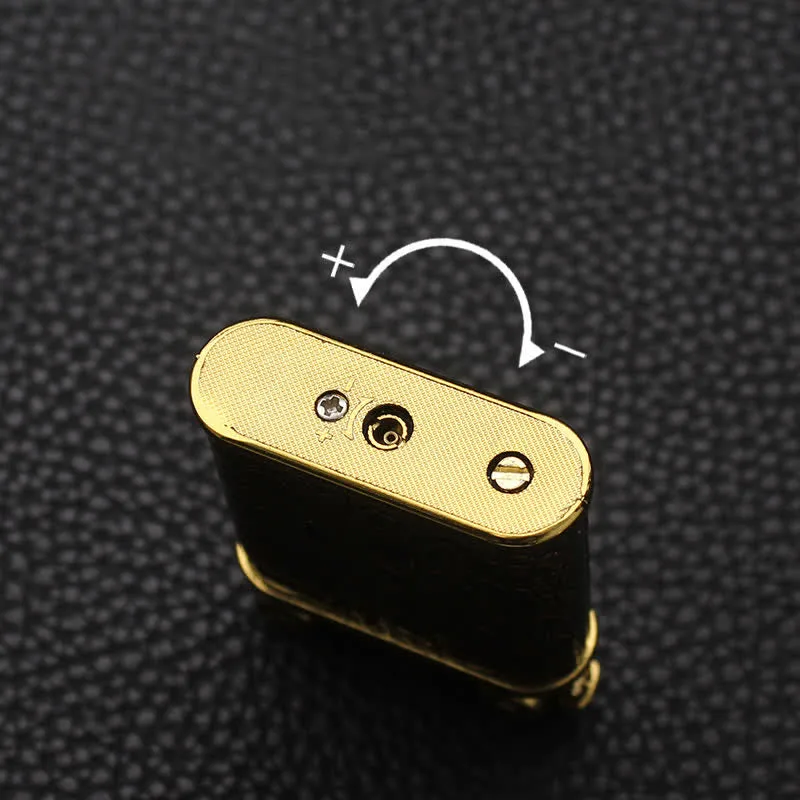 Adjustable Open Flame Faux Leather Refillable Butane Lighter