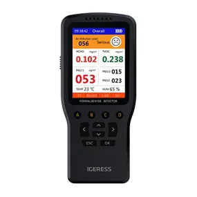 Air Quality Monitor. Nested sensors simultaneously detect Indoor Humidity, Indoor Temperature, and Volatile Harmful Gases Such as Formaldehyde, Benzene, and Ketones in The air.