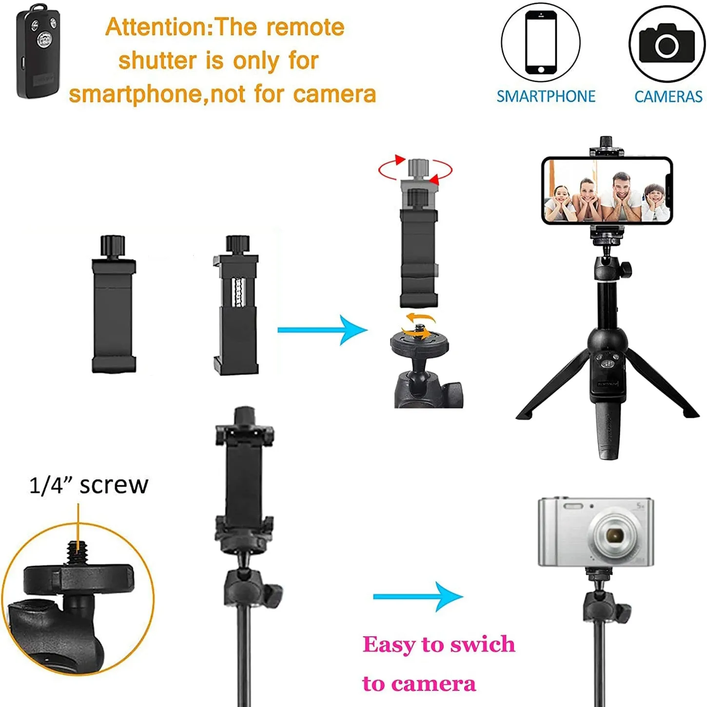Aluminum Alloy Selfie Stick Phone Tripod