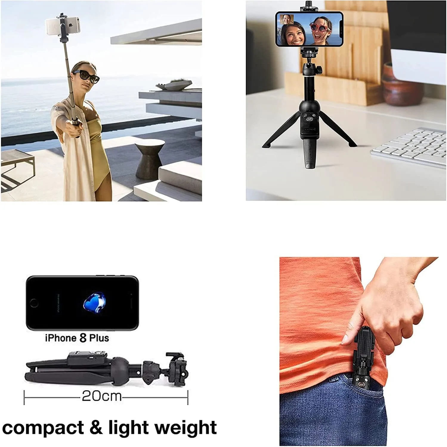 Aluminum Alloy Selfie Stick Phone Tripod