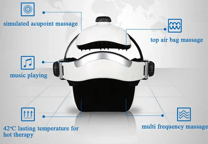 Automatic Air Pressure Head Massage Helmet Dual Vibrating Electric Head Massager Machine
