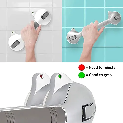Bath Safety Suction Grab Bar with Suction Indicators - Pack of 2