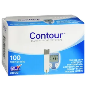 Bayer Contour Blood Glucose Test Strips, 100 count