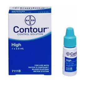 Bayer Contour High Control Solution for Blood Glucose Monitor, 2.5. mL Vial