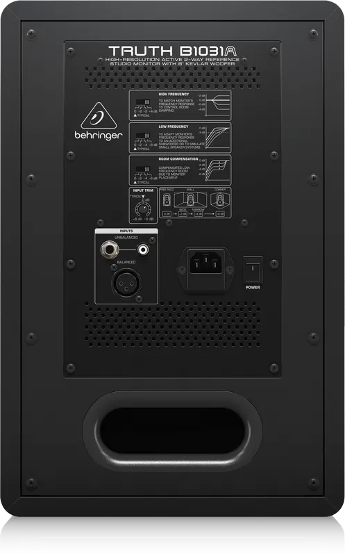 Behringer TRUTH B1031A High-Resolution, Active 2-Way Reference Studio Monitor with 8" Kevlar Woofer - Each