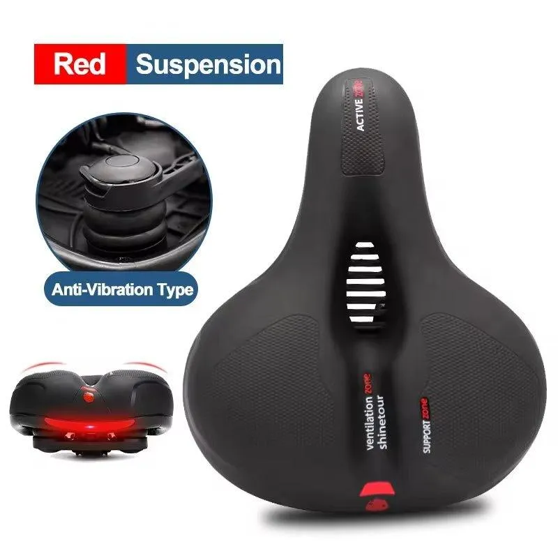 Bicycle Saddle Men Women Hollow Breathable  MTB Road Bike Saddle Shock Absorbing Comfortable Seat Safety Warning