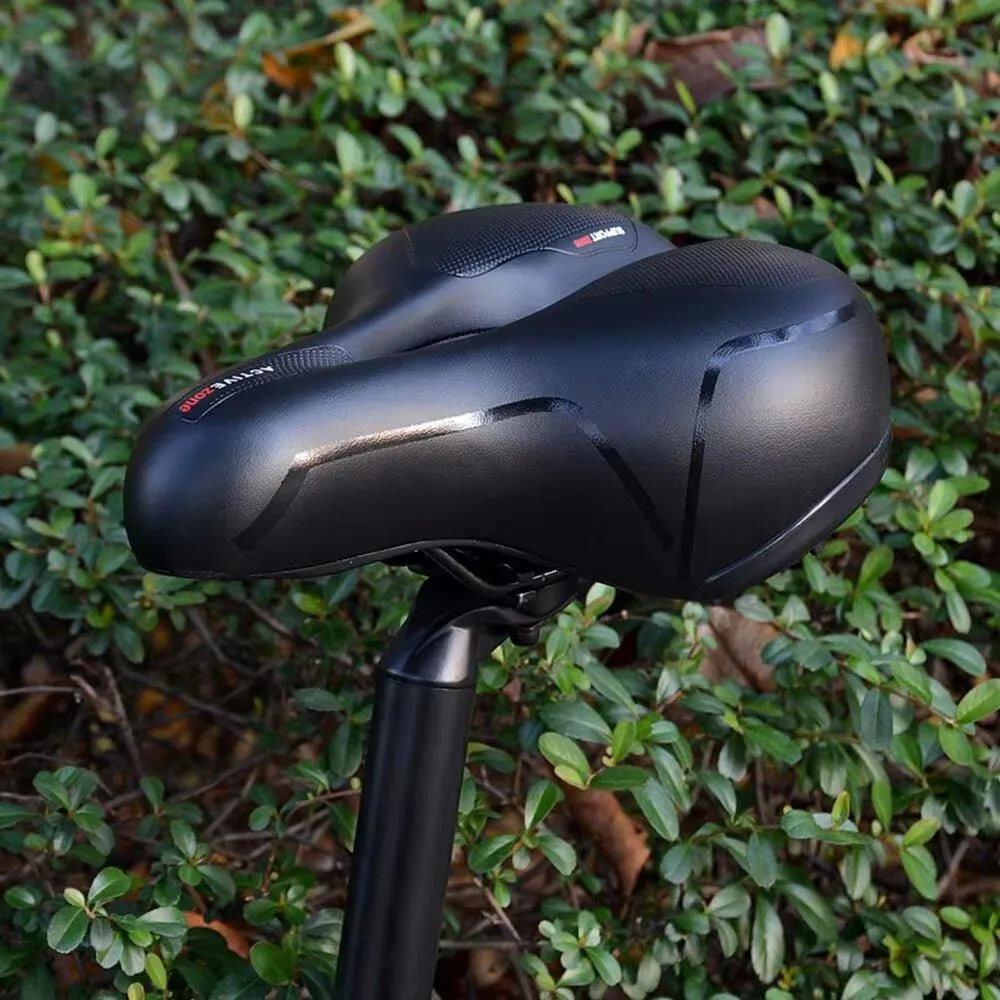 Bicycle Saddle Men Women Hollow Breathable  MTB Road Bike Saddle Shock Absorbing Comfortable Seat Safety Warning