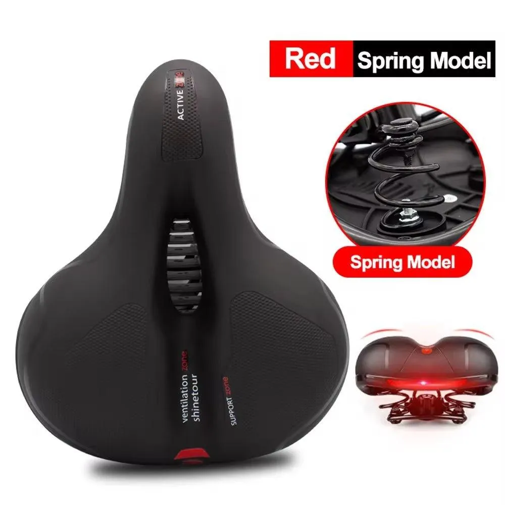 Bicycle Saddle Men Women Hollow Breathable  MTB Road Bike Saddle Shock Absorbing Comfortable Seat Safety Warning