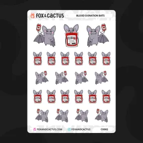 Blood Donation Bat Stickers