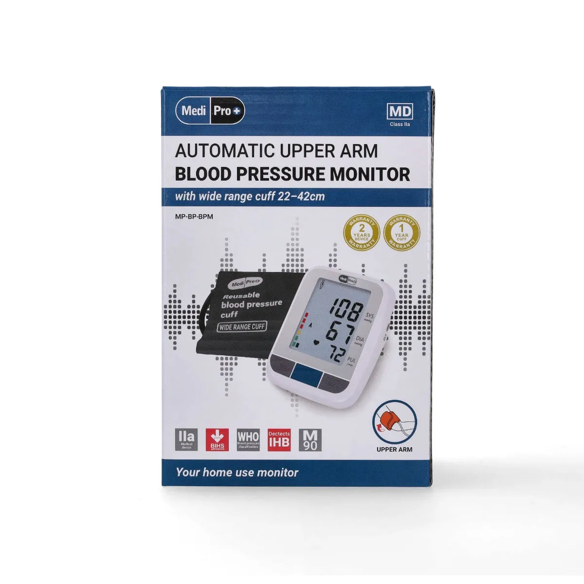 Blood Pressure Monitor - Upper Arm Device For Home Use