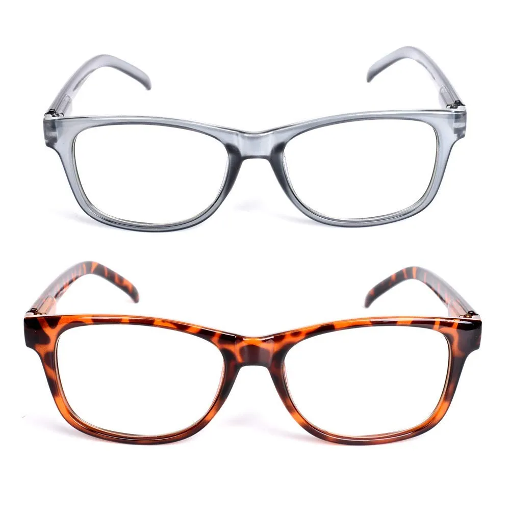 Blue Light Blocking Reading Glasses 2 Pack Computer Readers for Men Women UV Protection Anti Reflection with Spring Hinge, 1.50 Strength ( 1.5) Magnification (Pack of 2) Plastic 1