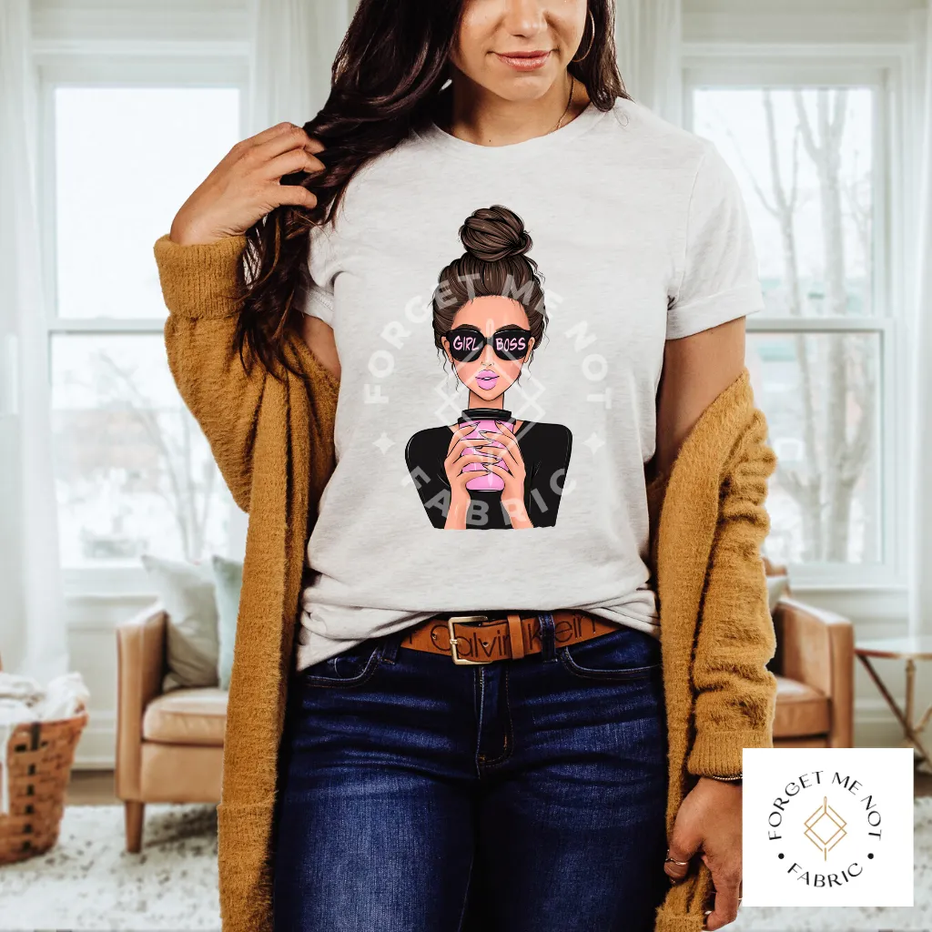 Brunette Boss Girl, Sublimation Heat Transfer