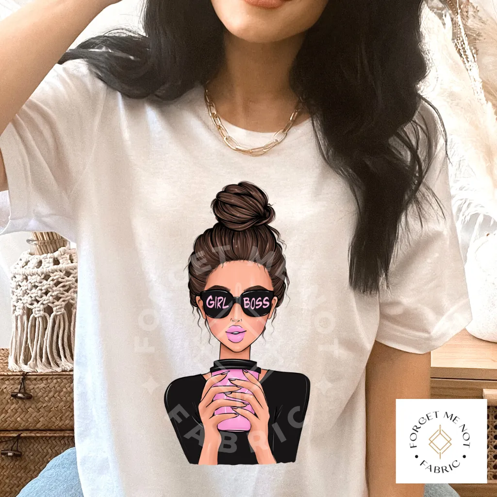 Brunette Boss Girl, Sublimation Heat Transfer