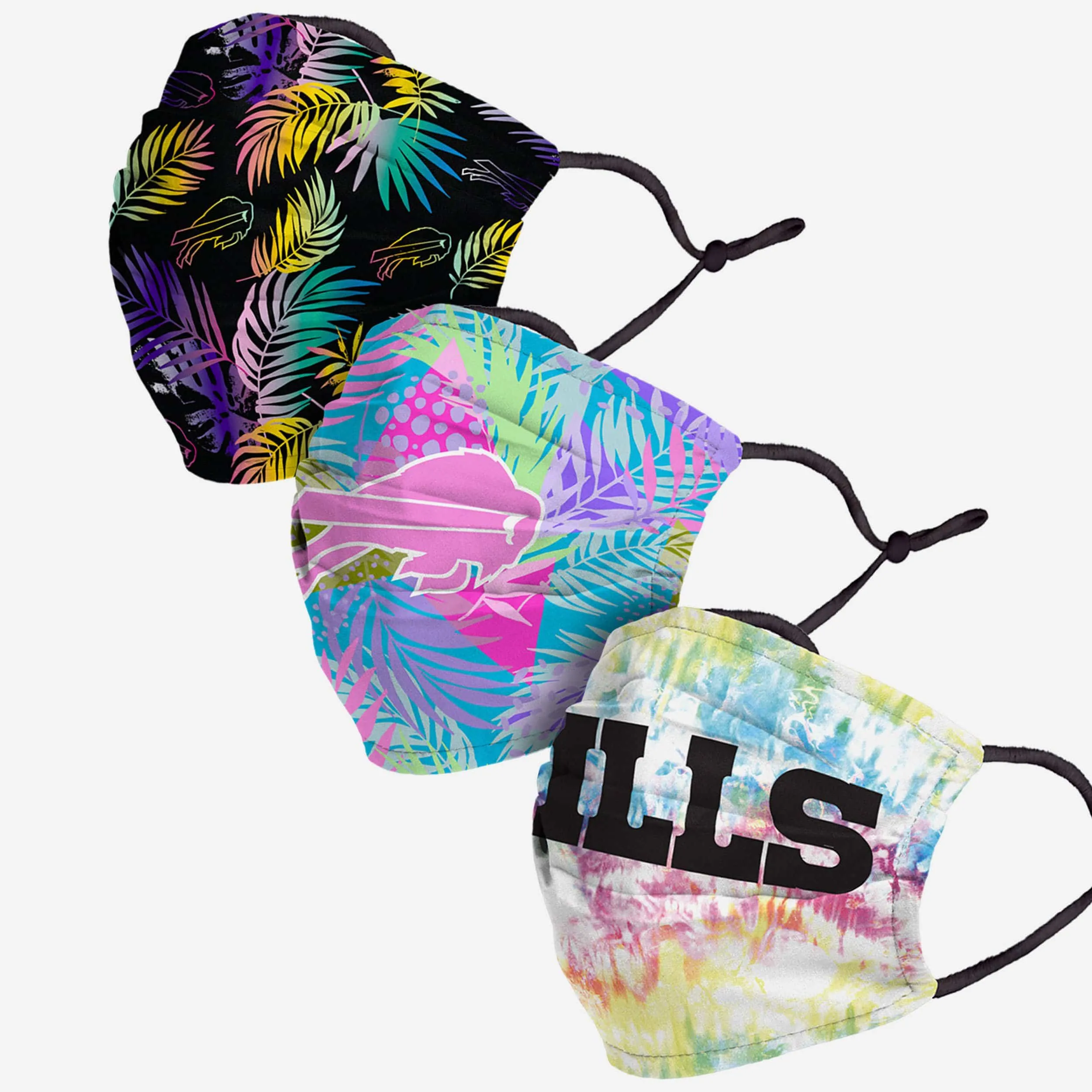 Buffalo Bills Neon Floral 3 Pack Face Cover