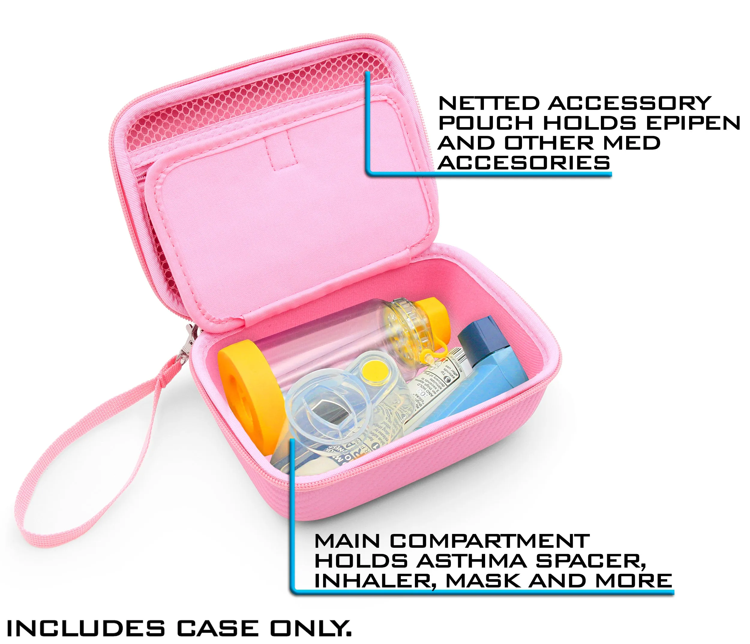 CASEMATIX Travel Asthma Inhaler Case Medicine Bag Fits Inhaler, Mouth Masks, Spacer Chamber and More Asthma Relief Accessories