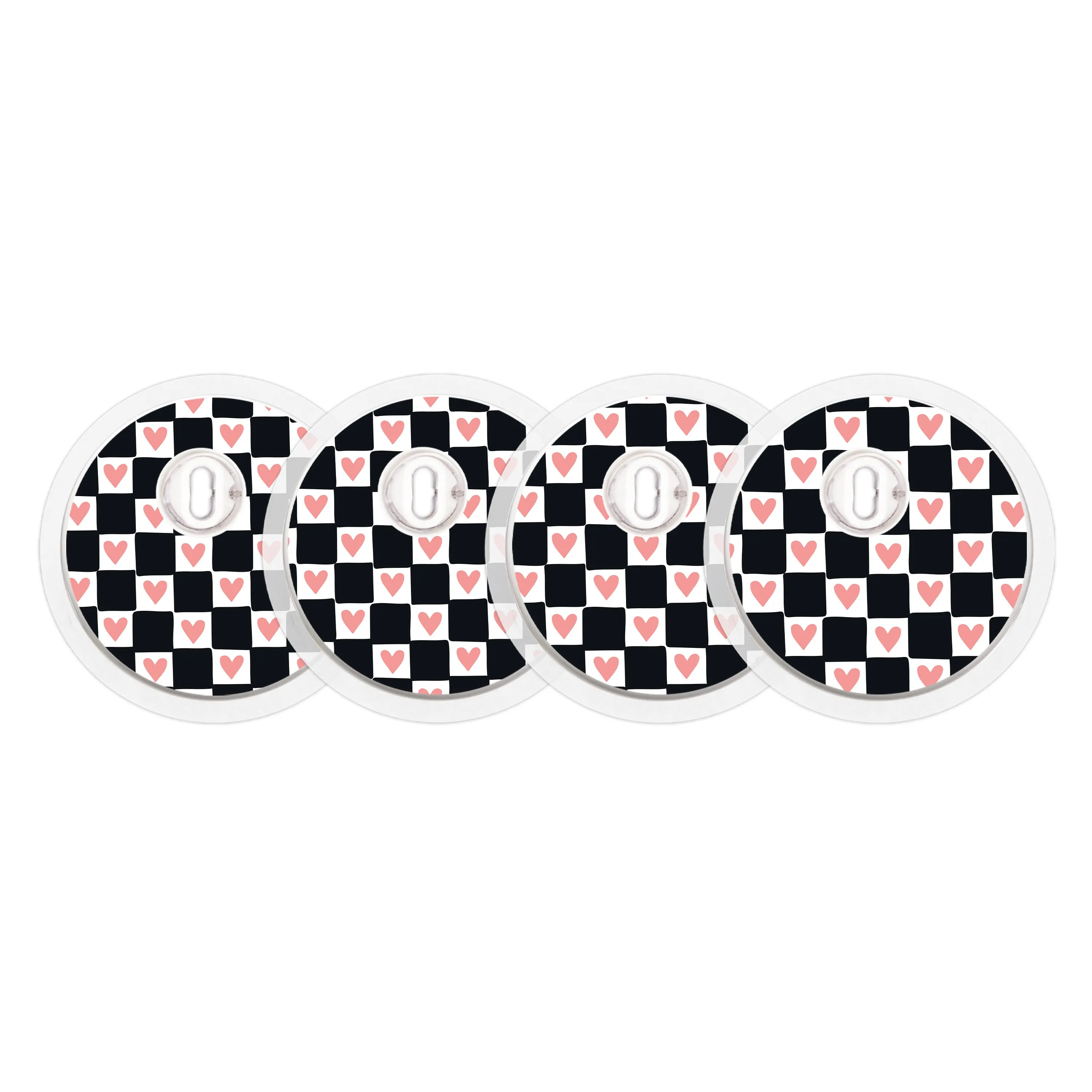 Checkered Hearts Sticker Designed for the FreeStyle Libre 3 Sensor