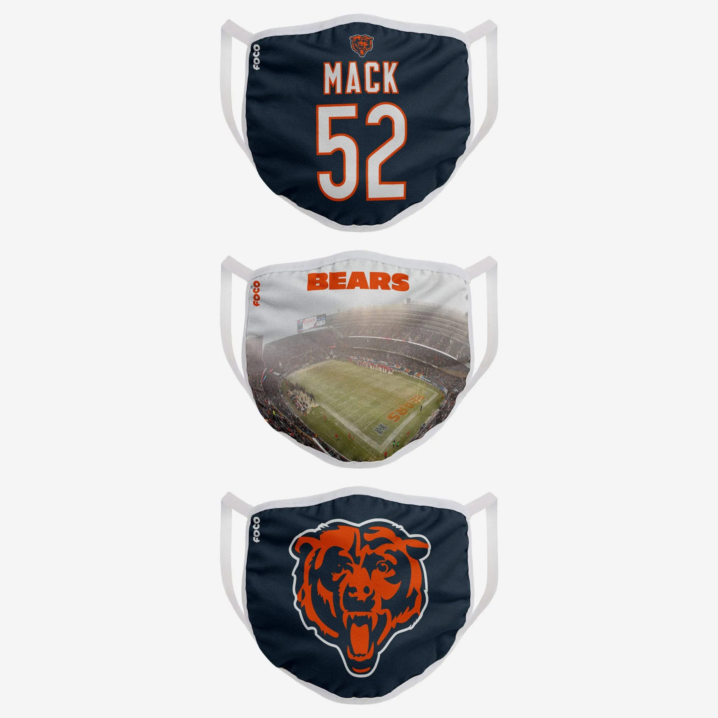 Chicago Bears Fan Fest 3 Pack Face Cover