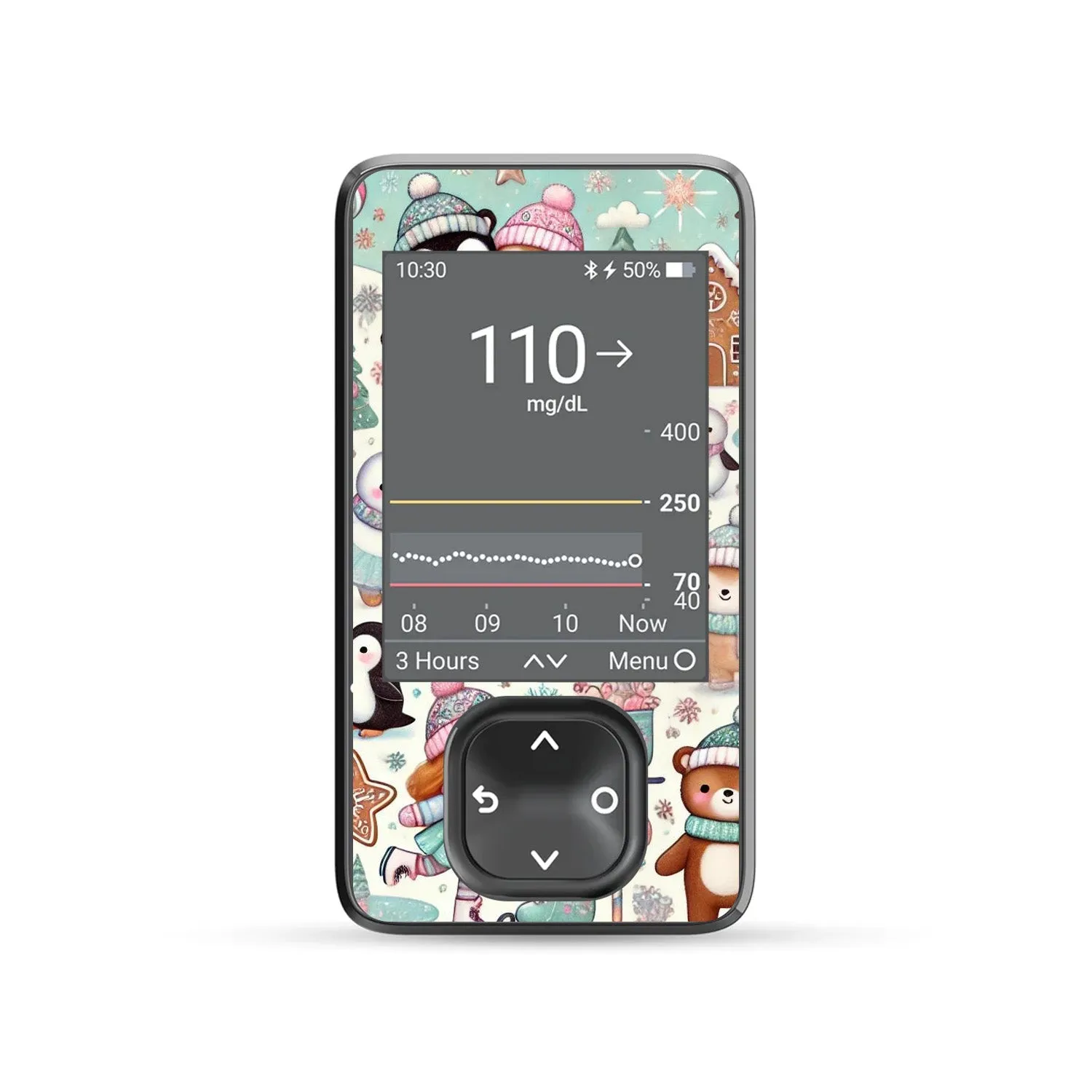 Christmas Scene Sticker for DEXCOM G7 and G6 Touchscreen Receiver