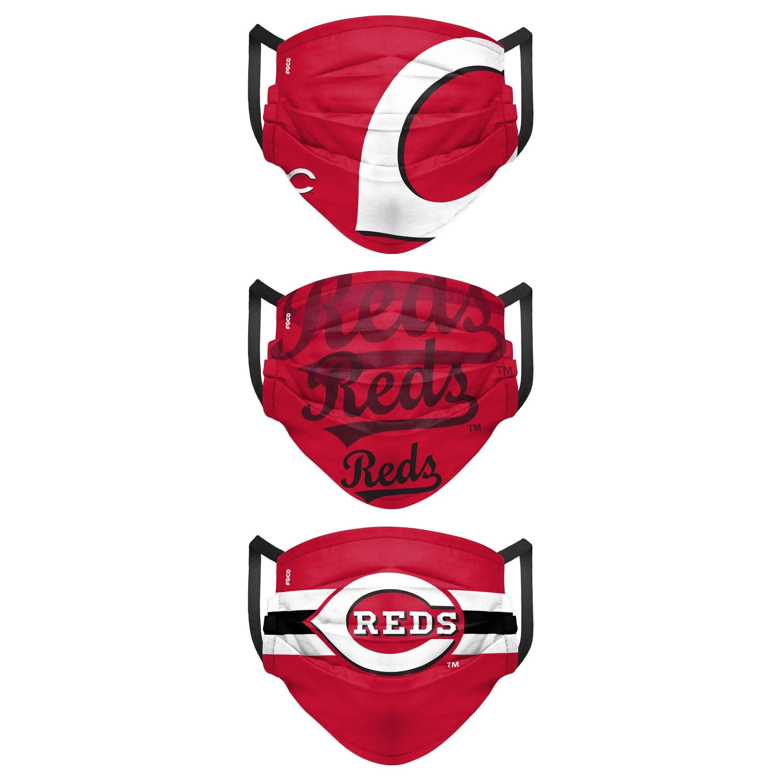 Cincinnati Reds MLB Mens Matchday 3 Pack Face Cover