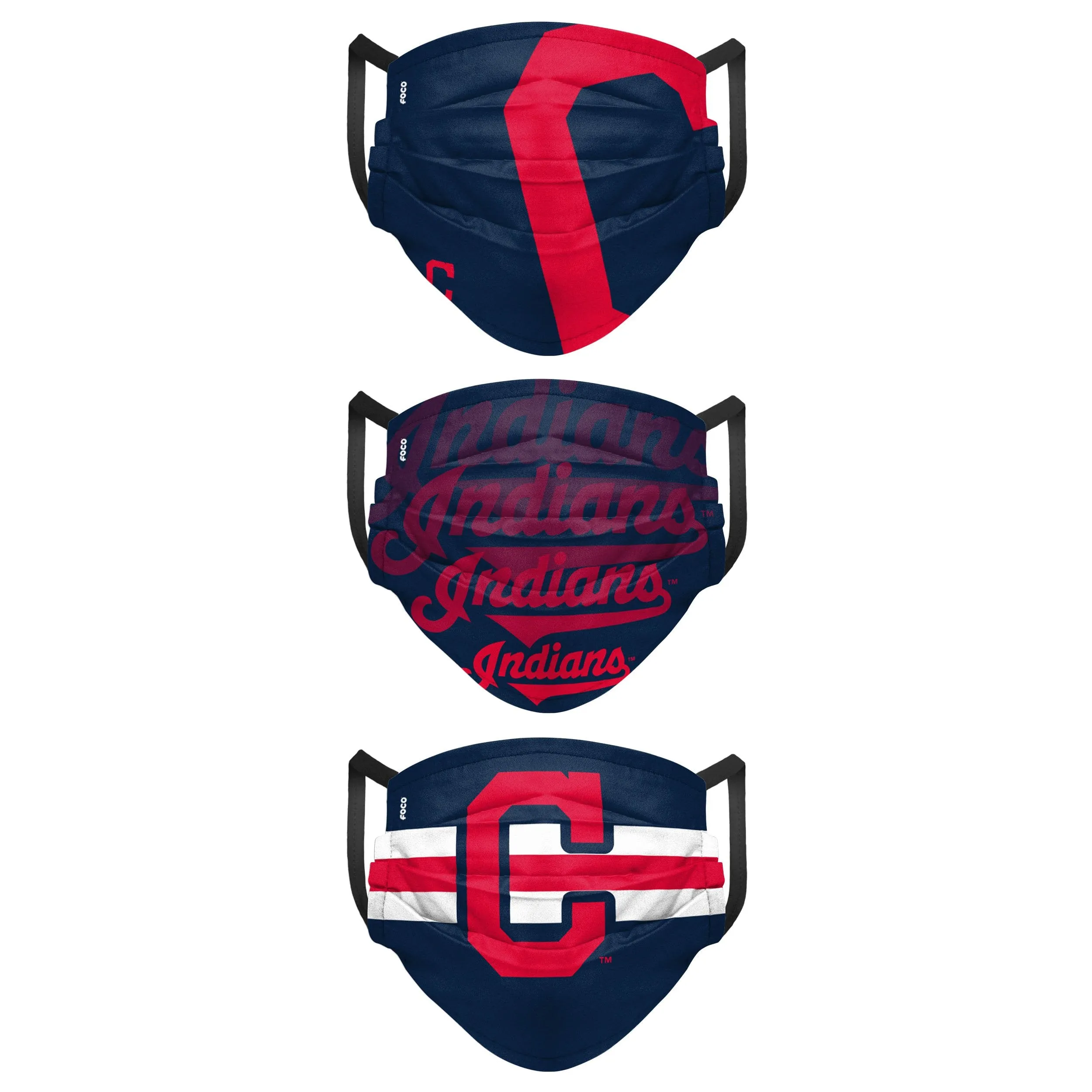 Cleveland Guardians MLB Mens Matchday 3 Pack Face Cover