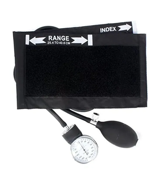 Dixie Ems Deluxe Aneroid Sphygmomanometer Blood Pressure Set W/Adult Cuff, Carrying Case and Calibration Tool