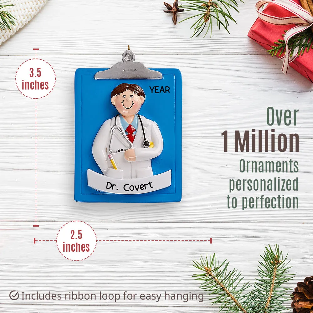Doctor Guy Clipboard Personalized Ornament