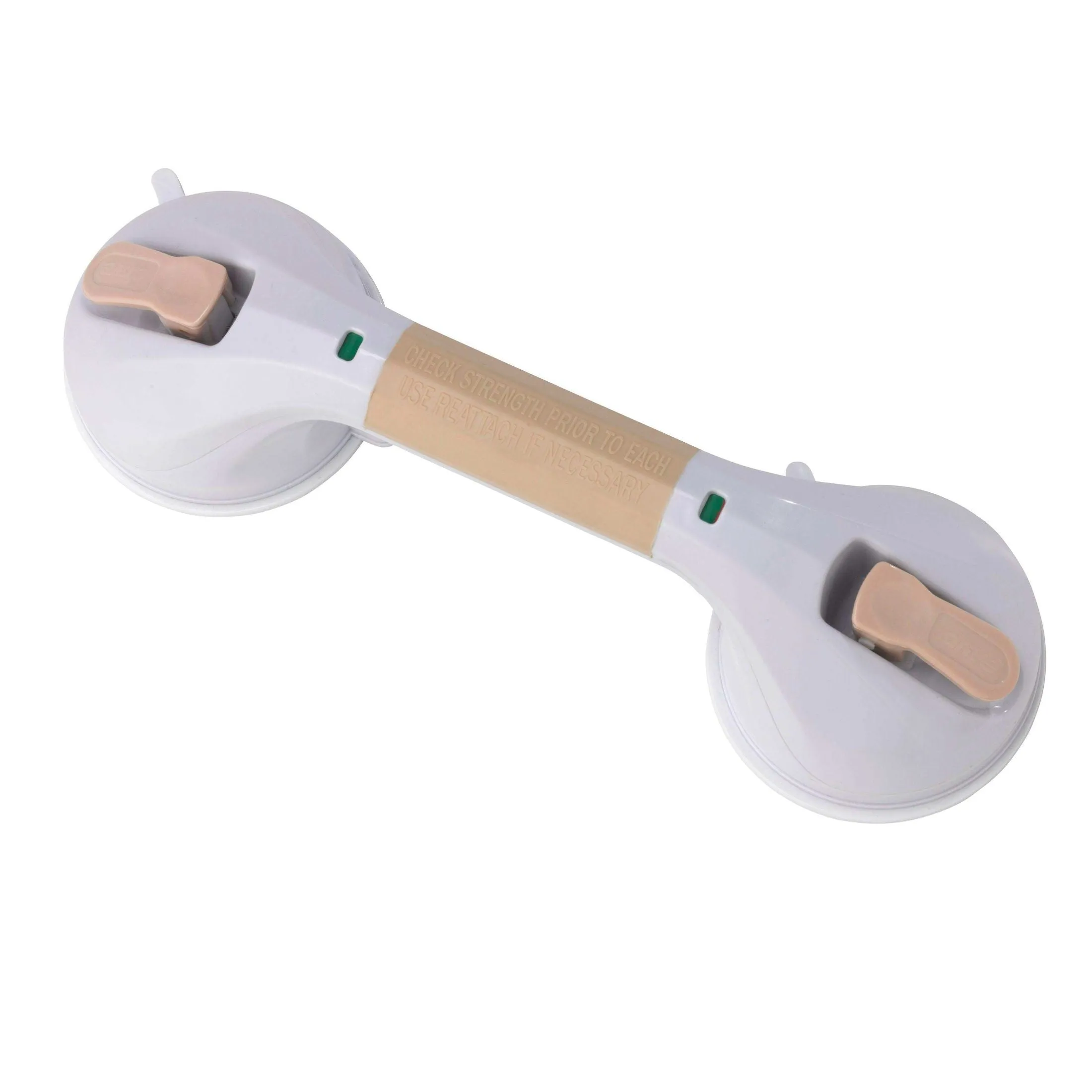 Drive Medical Suction Cup Grab Bar White and Beige - 12"