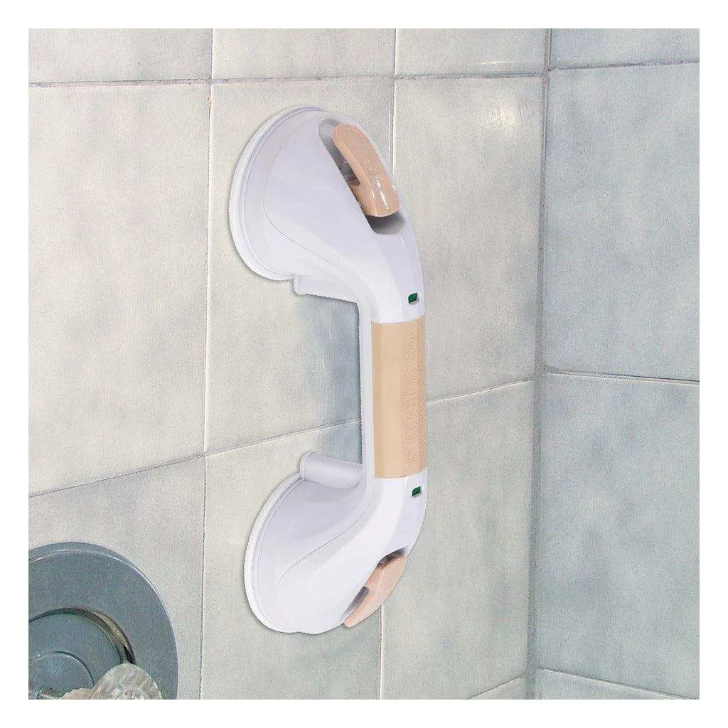Drive Medical Suction Cup Grab Bar White and Beige - 12"