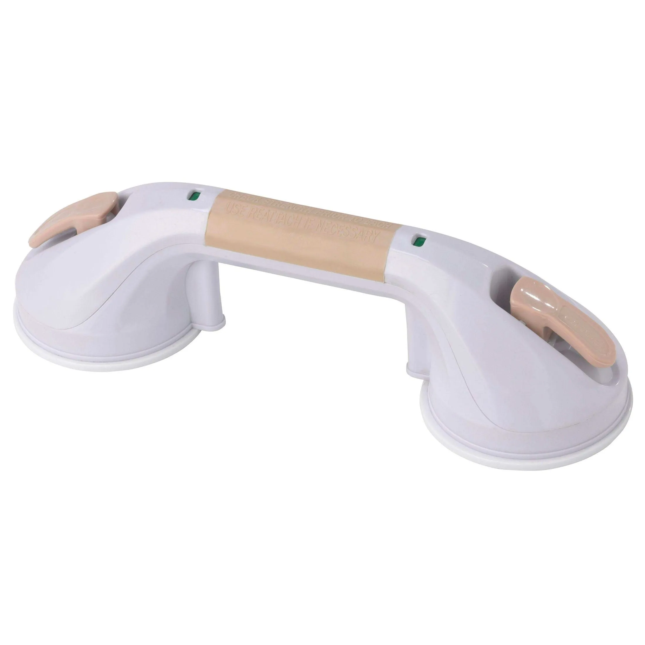 Drive Medical Suction Cup Grab Bar White and Beige - 12"