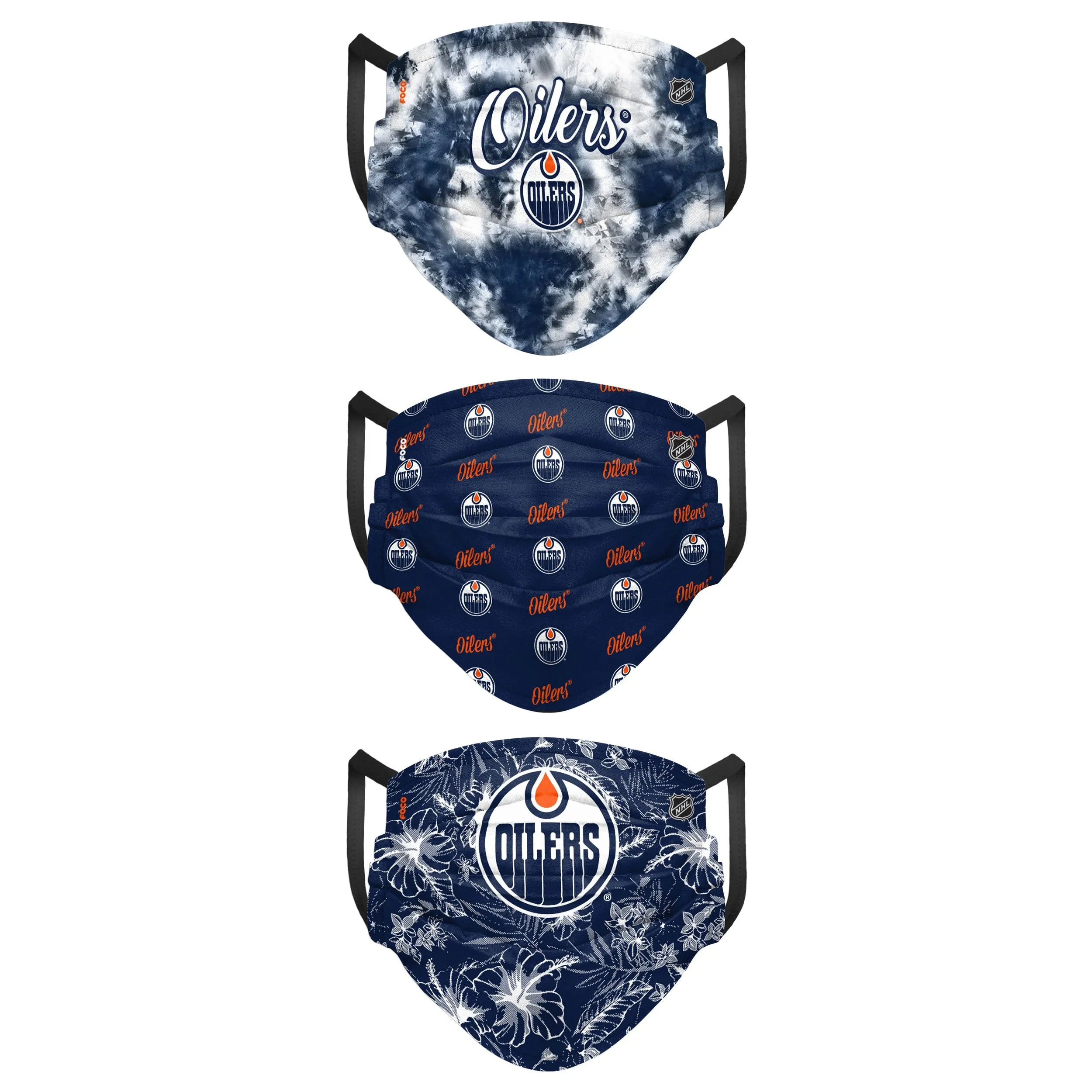 Edmonton Oilers NHL Womens Matchday 3 Pack Face Cover