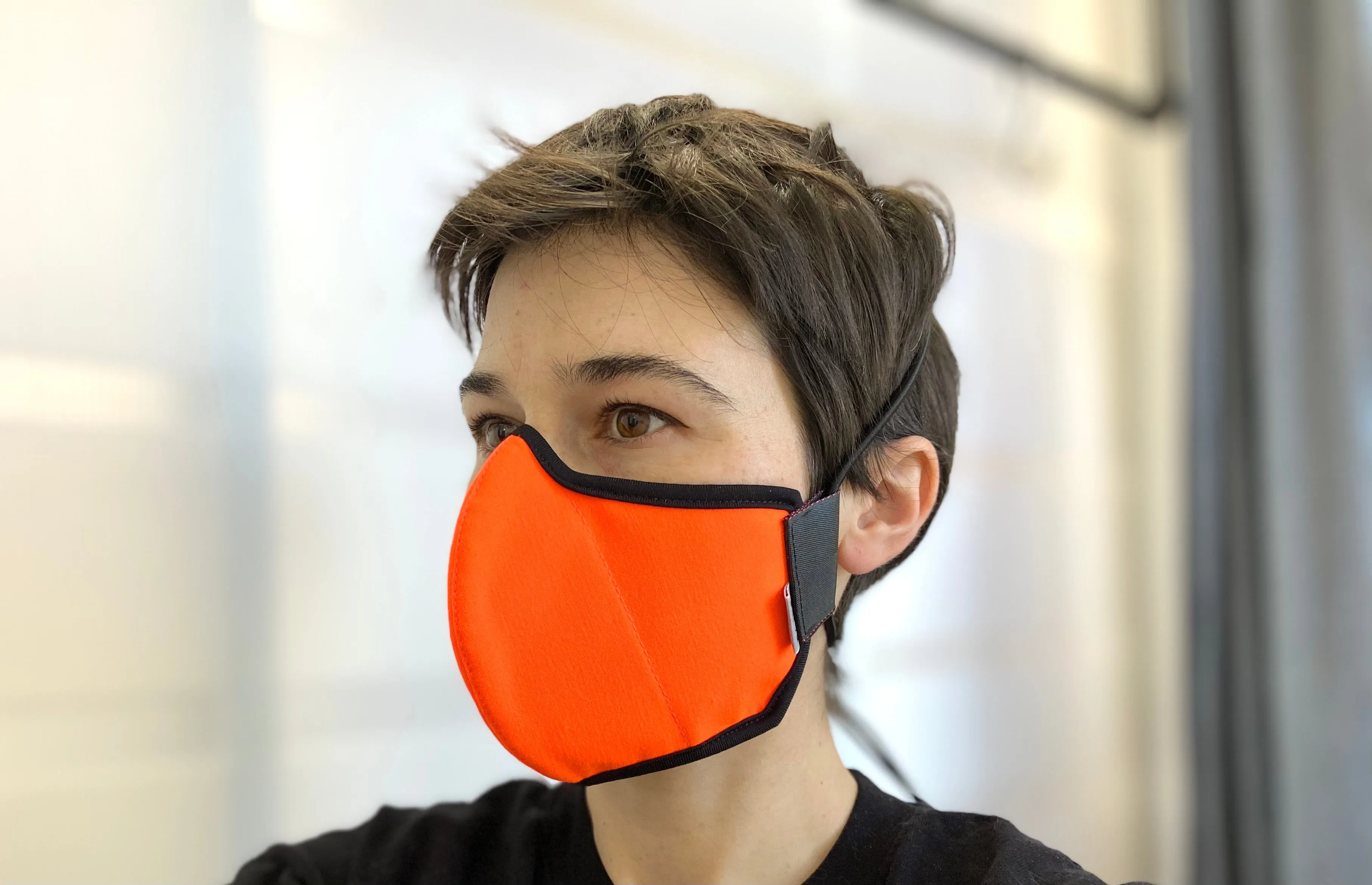 fluorescent orange mask
