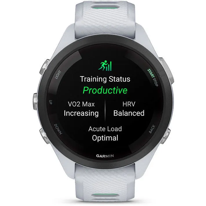 Garmin Forerunner 265S 1.1" Running Smartwatch - Whitestone/Neo Tropick | 49-GAR-010-02810-14