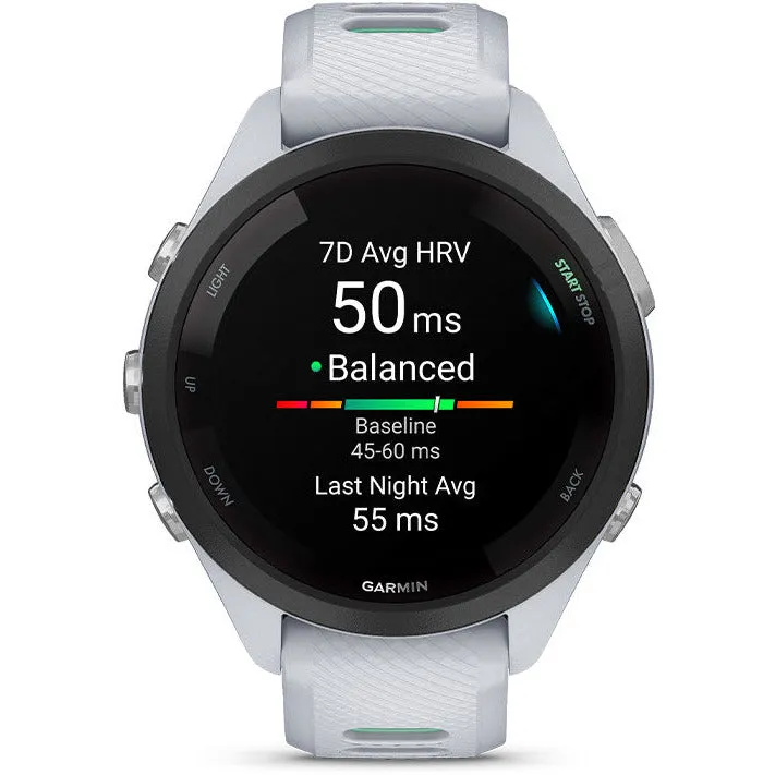 Garmin Forerunner 265S 1.1" Running Smartwatch - Whitestone/Neo Tropick | 49-GAR-010-02810-14