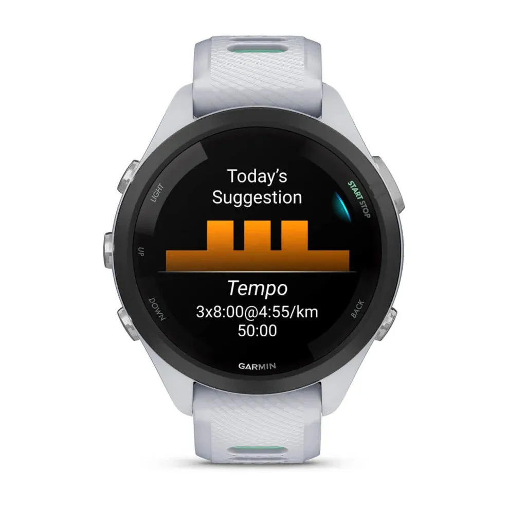 Garmin Forerunner 265S 1.1" Running Smartwatch - Whitestone/Neo Tropick | 49-GAR-010-02810-14