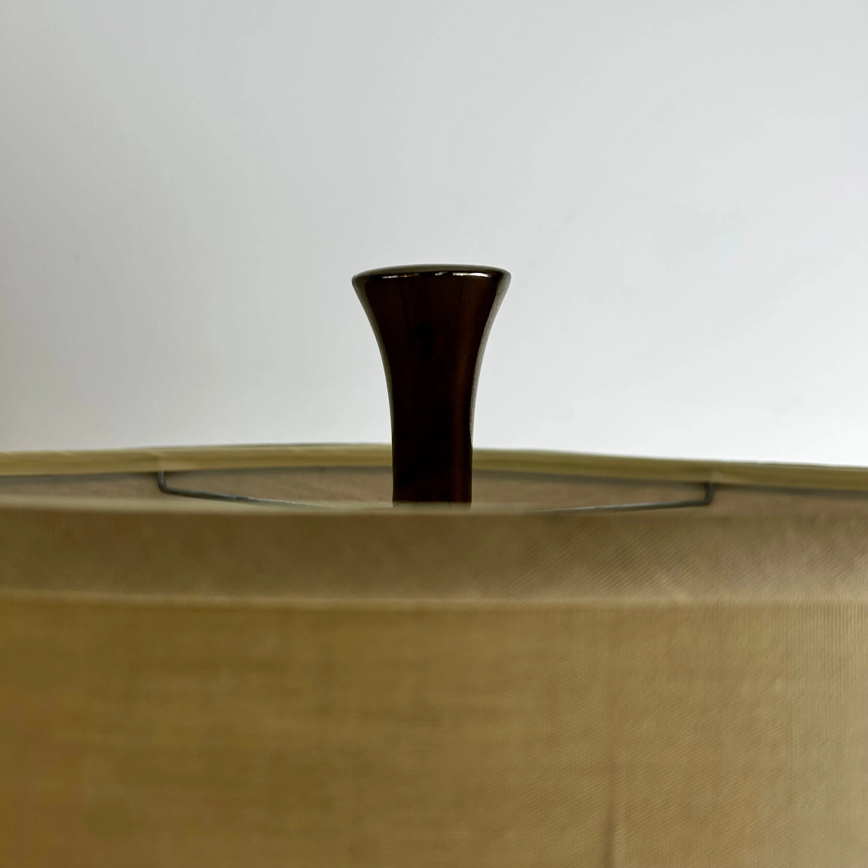 Glossy Bronze Ceramic Table lamp with Beige Ovular Shade