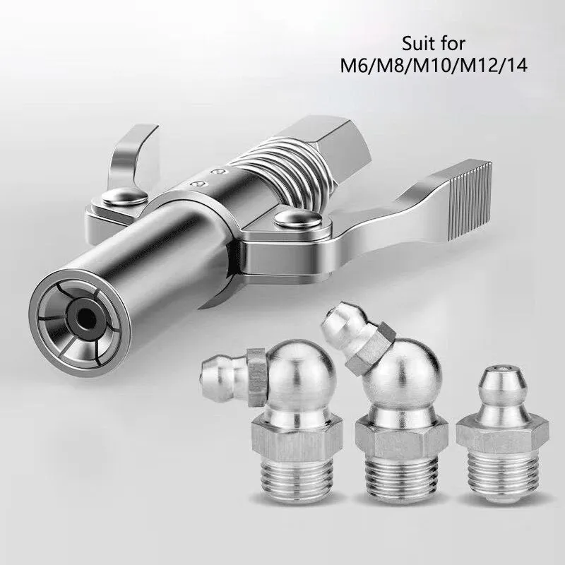 Grease Gun Coupler 10000 PSI NPTI/8 High Pressure Nozzle Oil Pump Auto Injector Lube Head Service Parts Lube