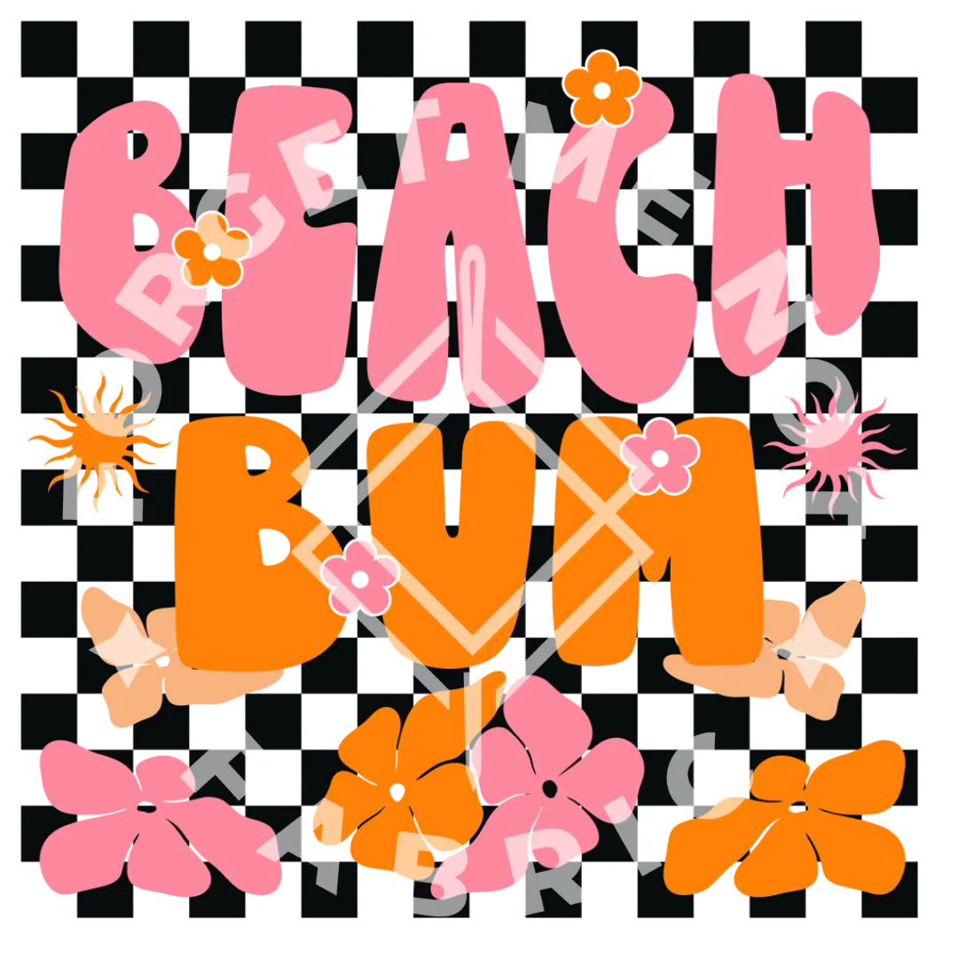 Groovy Beach Bum, Sublimation Heat Transfer
