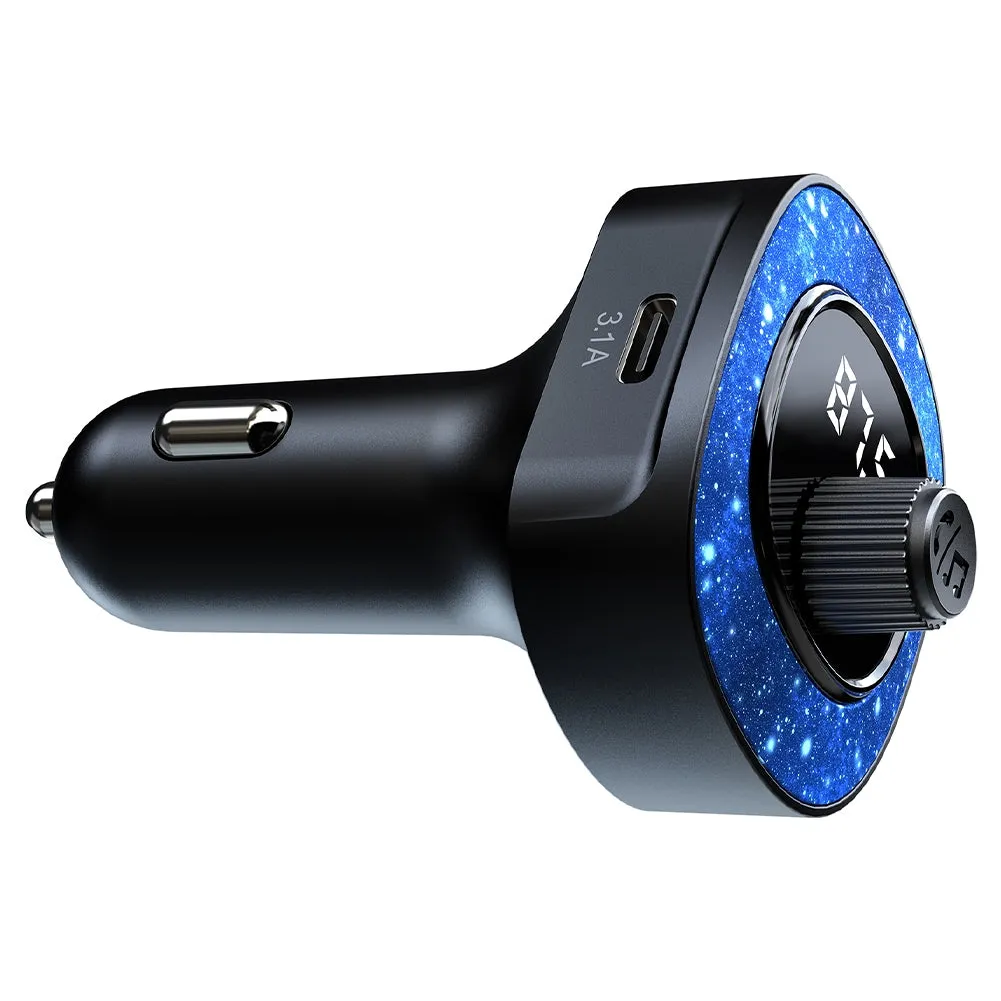 Handsfree Call Car Charger FM Transmitter With Light Dual USB