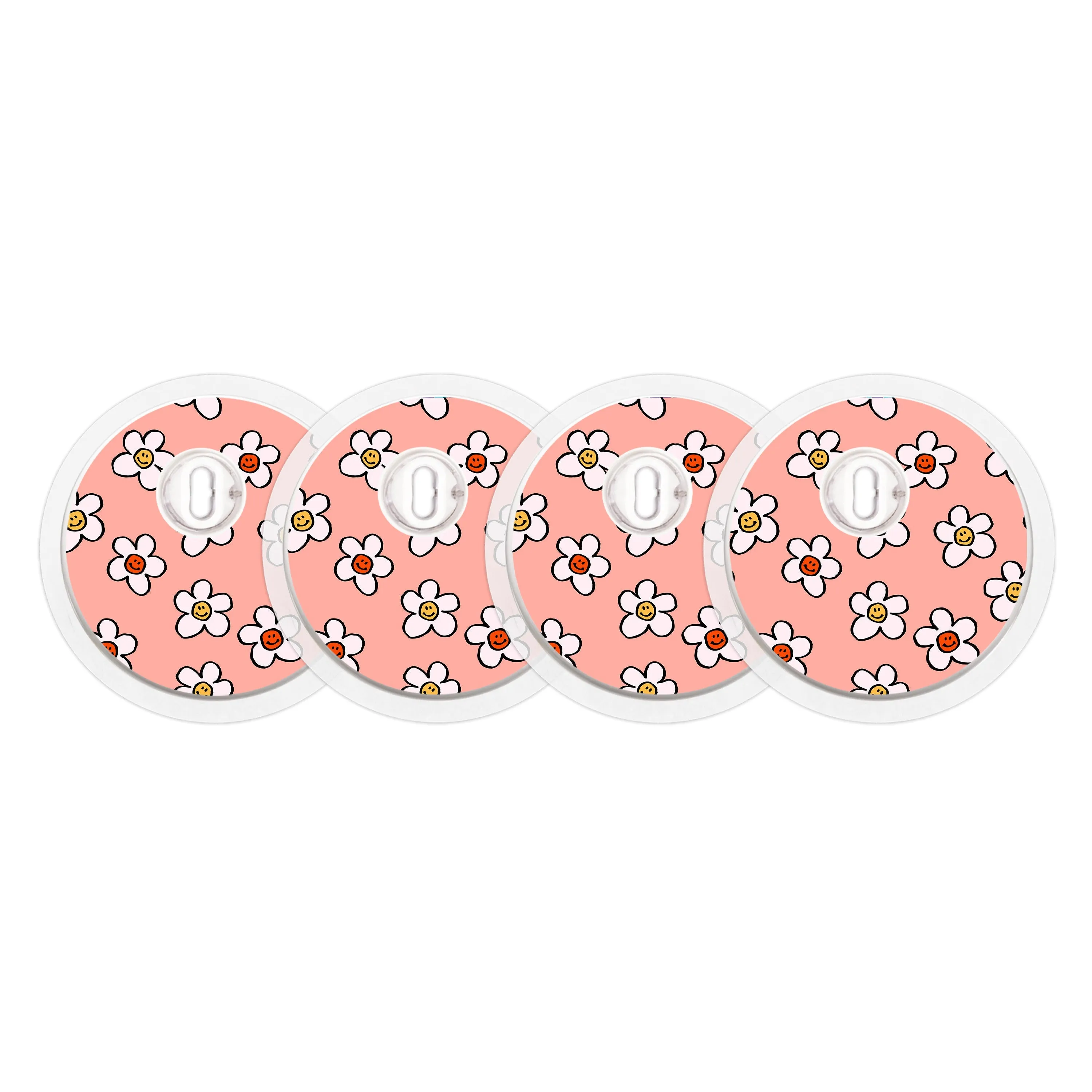 Happy Flowers Sticker Designed for the FreeStyle Libre 3 Sensor