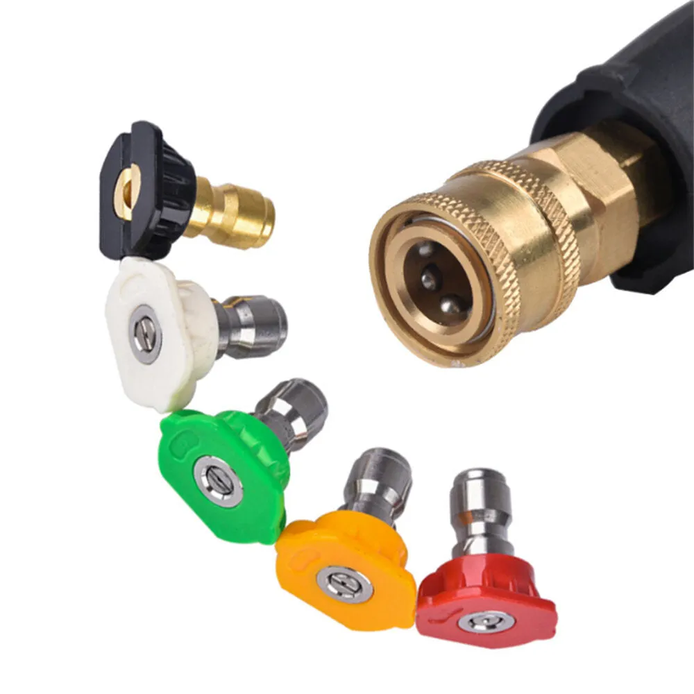 High Pressure Washer Gun Set Kit Spray Jet with 5 Spray Nozzles Tips Handheld Car Foam Wash Cleaning Washing Sprayer