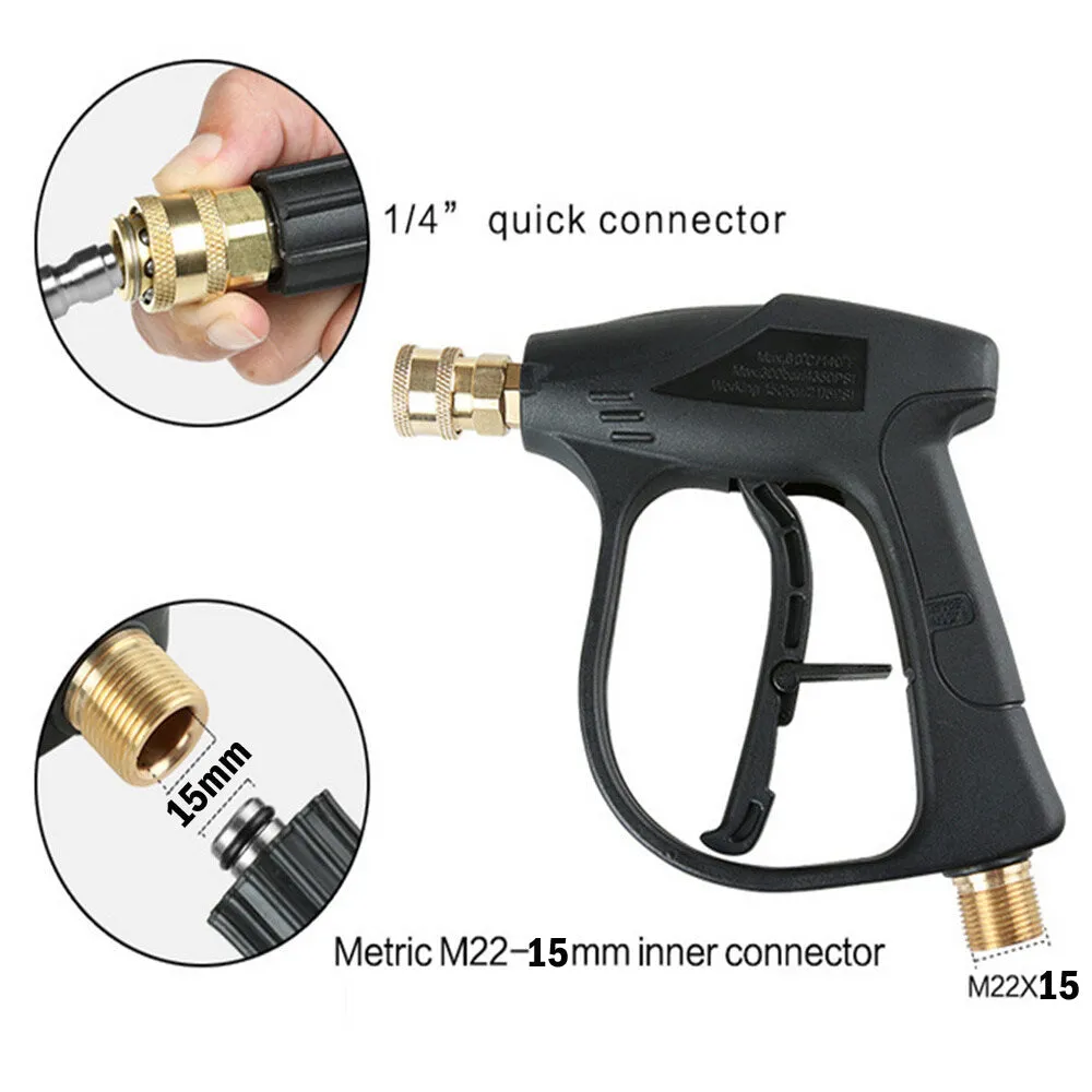 High Pressure Washer Gun Set Kit Spray Jet with 5 Spray Nozzles Tips Handheld Car Foam Wash Cleaning Washing Sprayer