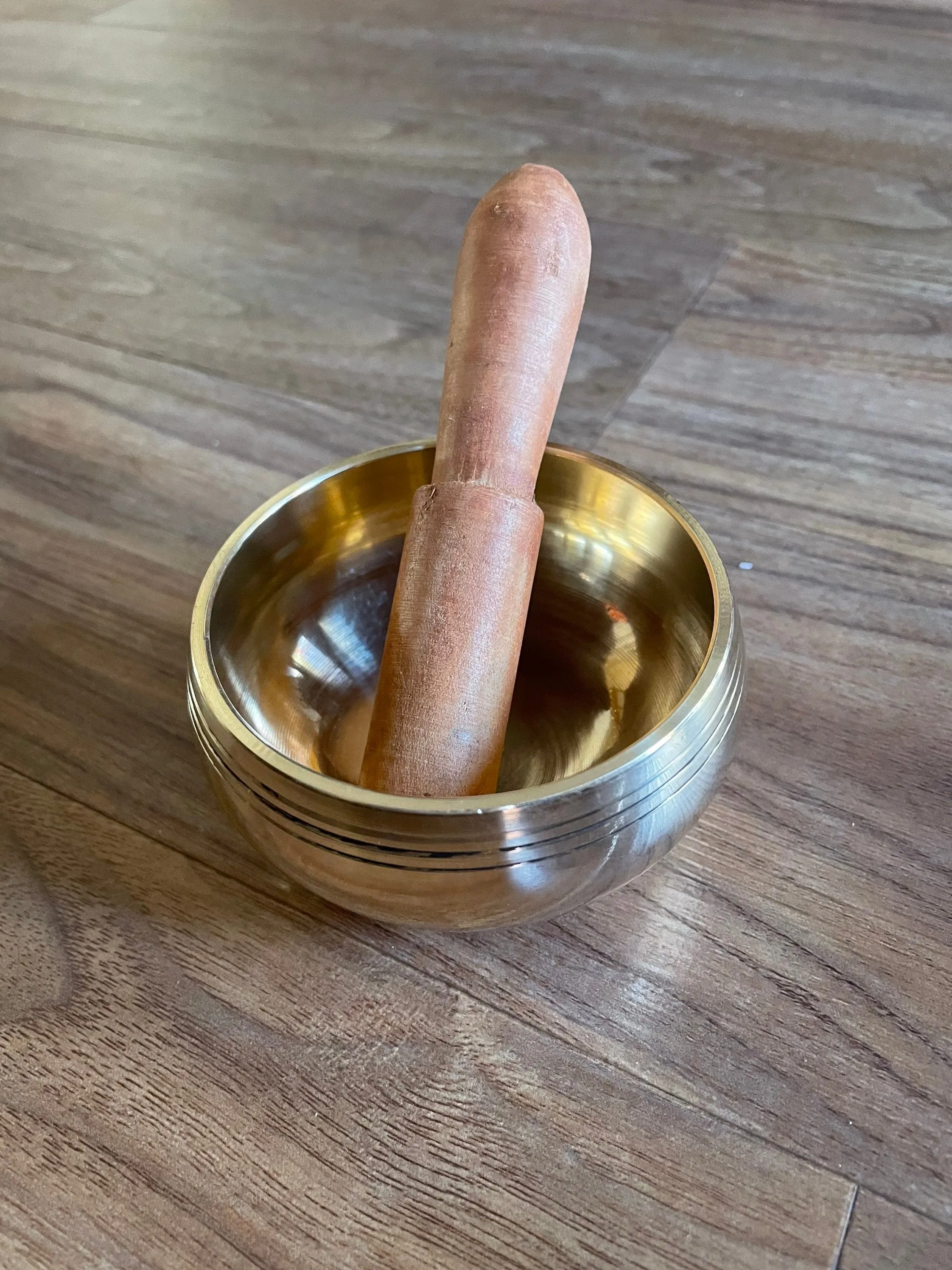 High Vibrational Shiny Tibetan Singing Bowl Small Travel Size Meditation