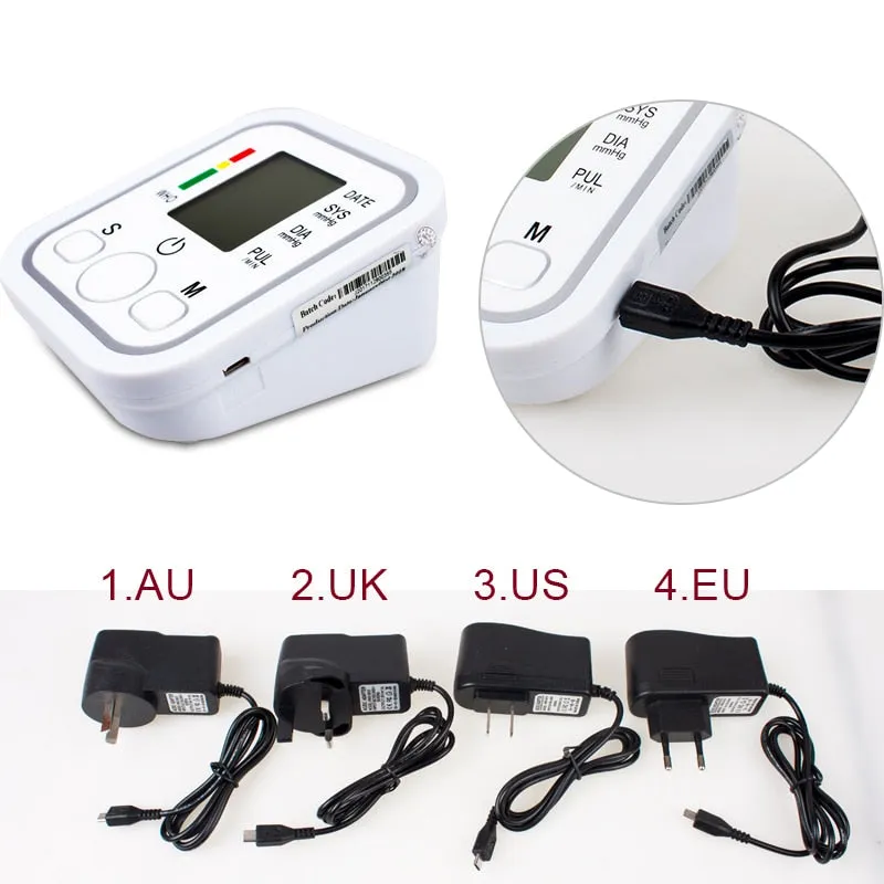 Home Health Care 1pcs Digital Lcd Upper Arm Blood Pressure Monitor Heart Beat Meter Machine Tonometer for Measuring Automatic