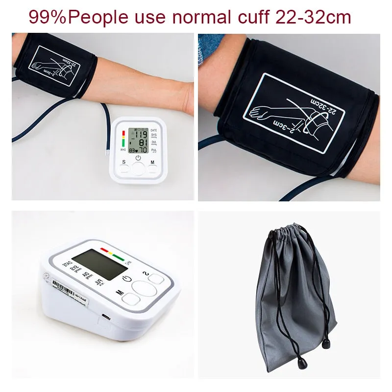 Home Health Care 1pcs Digital Lcd Upper Arm Blood Pressure Monitor Heart Beat Meter Machine Tonometer for Measuring Automatic