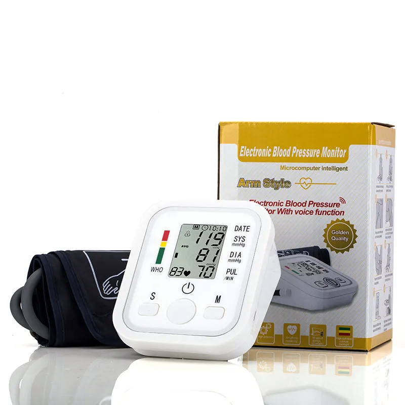 Home Health Care 1pcs Digital Lcd Upper Arm Blood Pressure Monitor Heart Beat Meter Machine Tonometer for Measuring Automatic