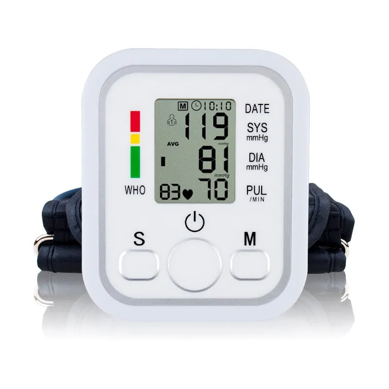 Home Health Care 1pcs Digital Lcd Upper Arm Blood Pressure Monitor Heart Beat Meter Machine Tonometer for Measuring Automatic